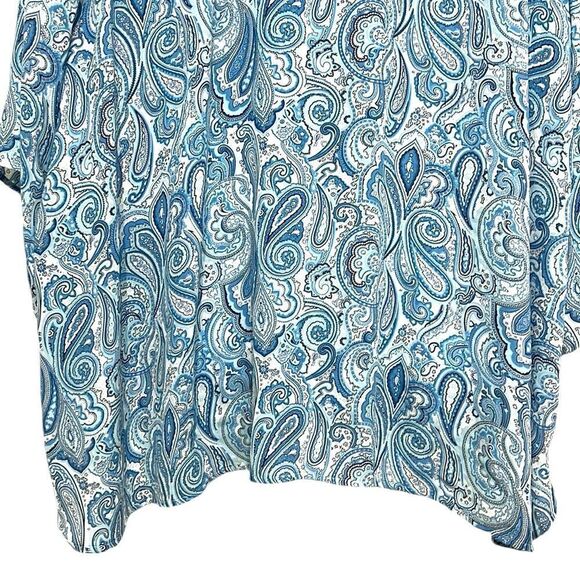 Catherines Blouse Woman’s Size 4X Faux Wrap Blue Paisley Lightweight Polyester - Picture 8 of 10